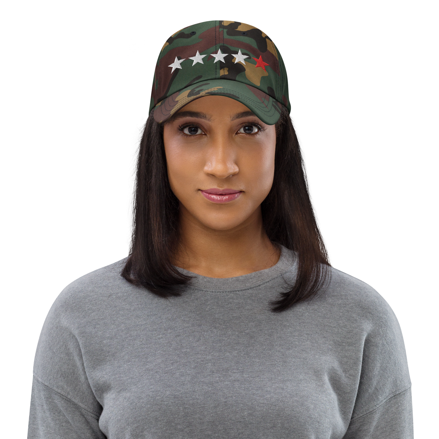 White & Red 5th Star - Dad hat