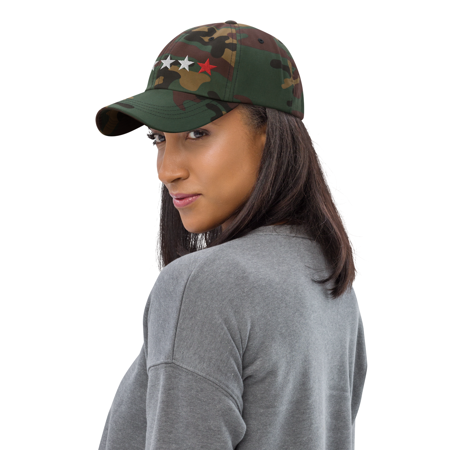 White & Red 5th Star - Dad hat