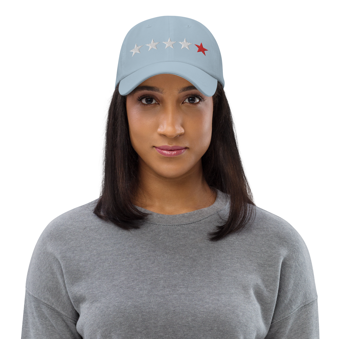 White & Red 5th Star - Dad hat