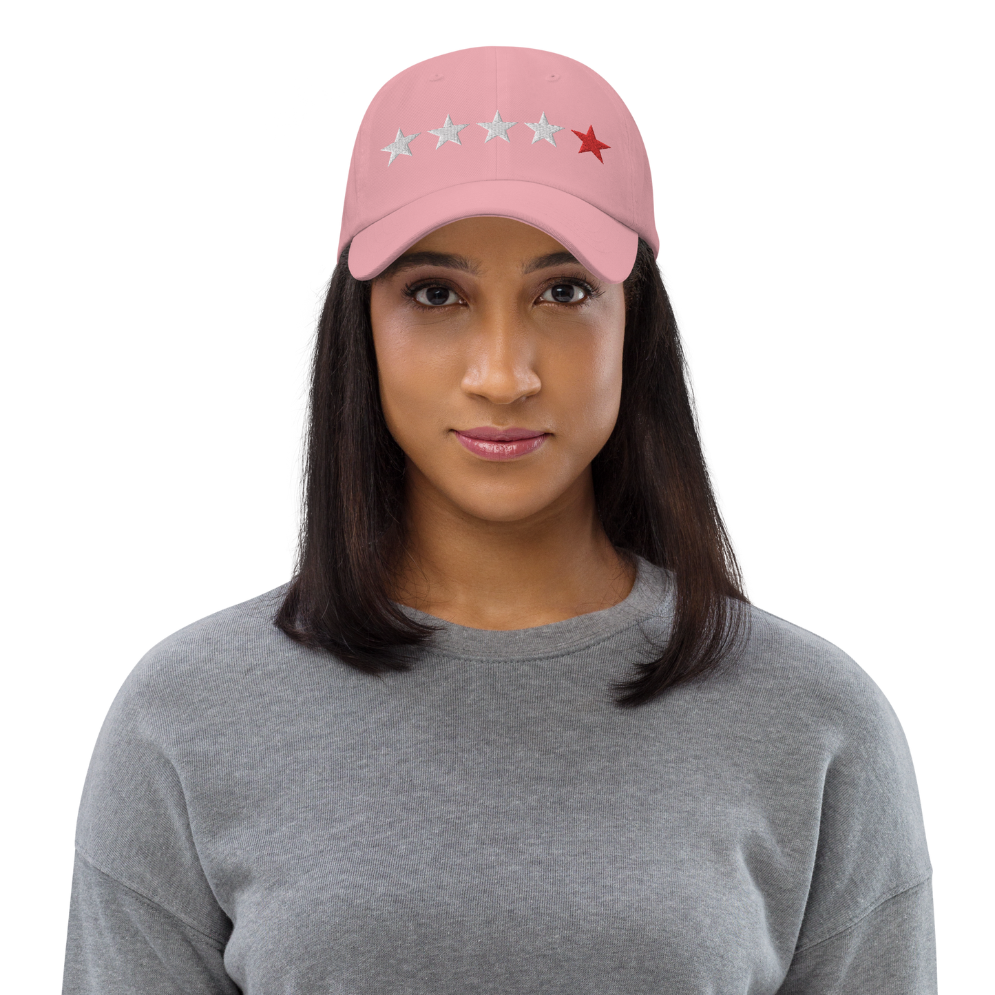 White & Red 5th Star - Dad hat
