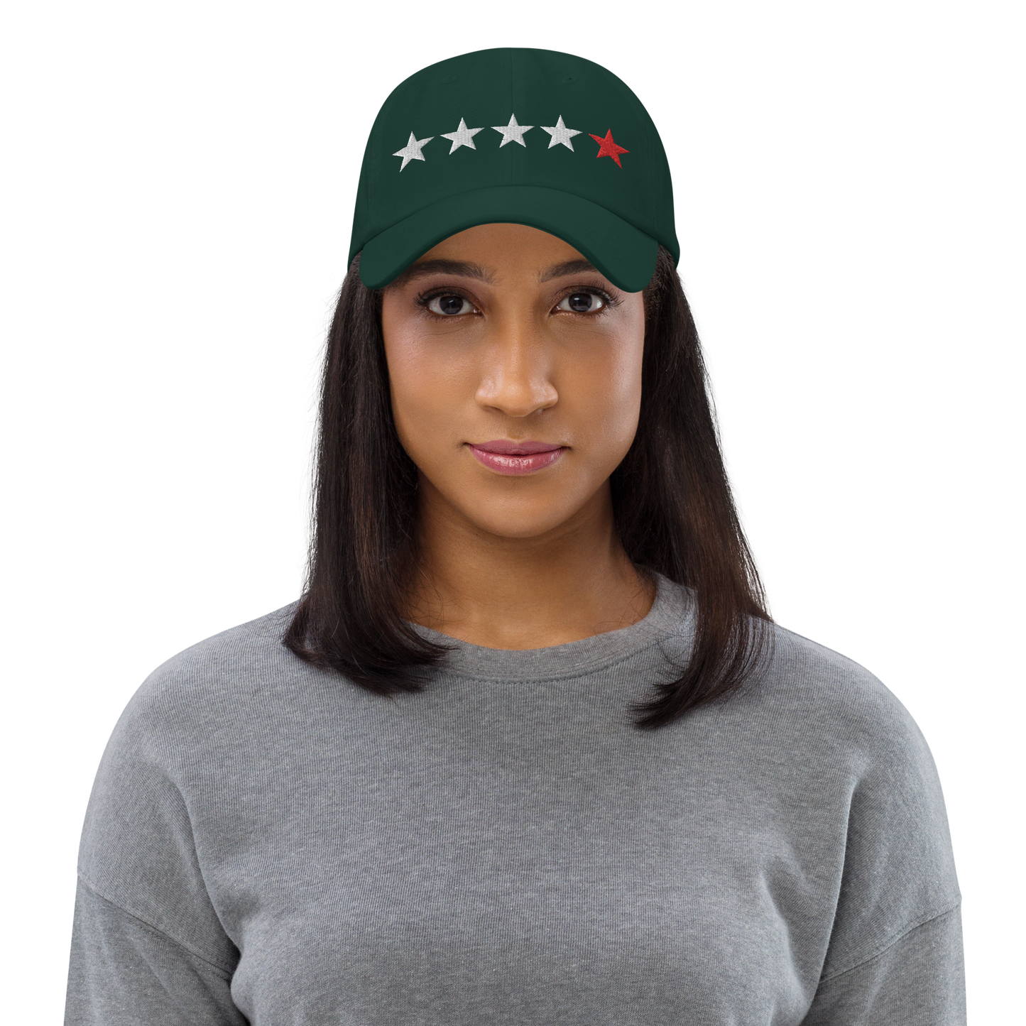 White & Red 5th Star - Dad hat