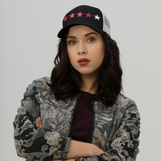 Pink Embroidered Gradient - Trucker Cap
