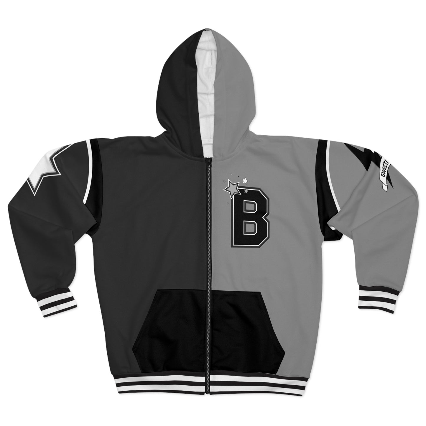 BtW - (Black Zipper) Black/Gray Unisex Hoodie