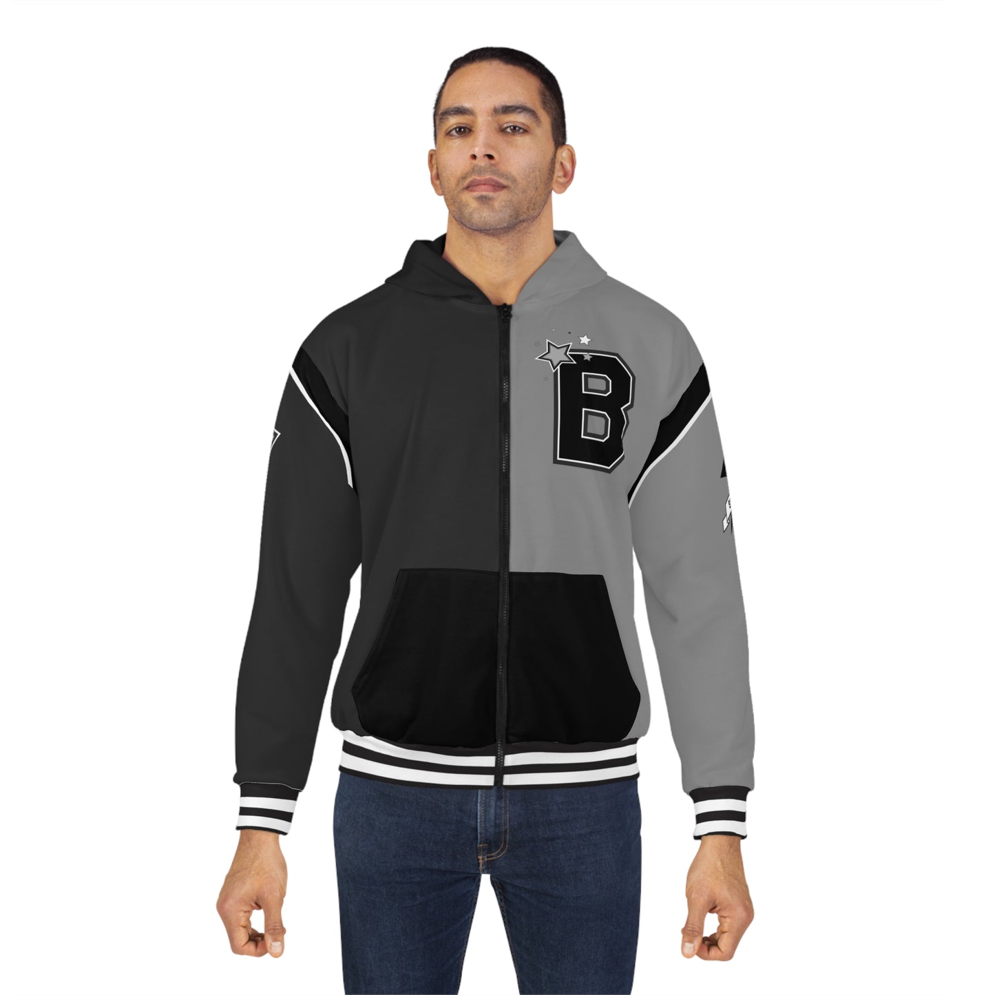 BtW - (Black Zipper) Black/Gray Unisex Hoodie