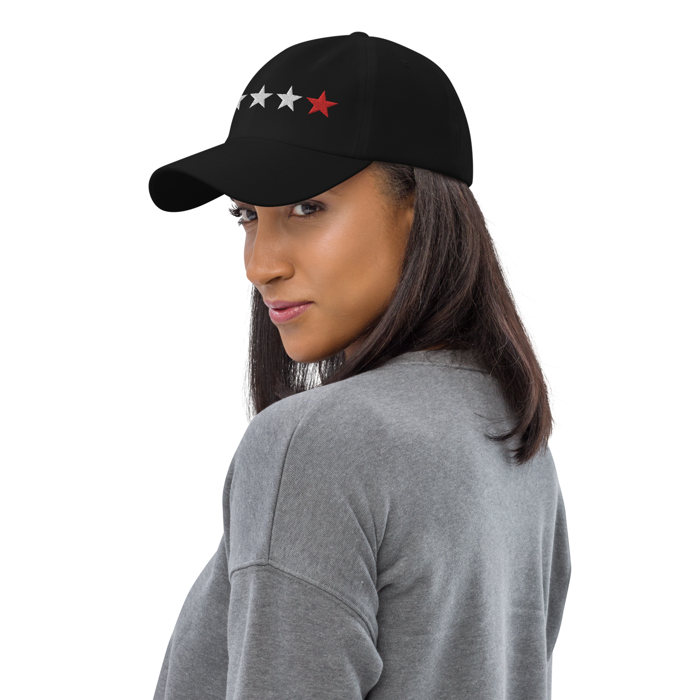 White & Red 5th Star - Dad hat