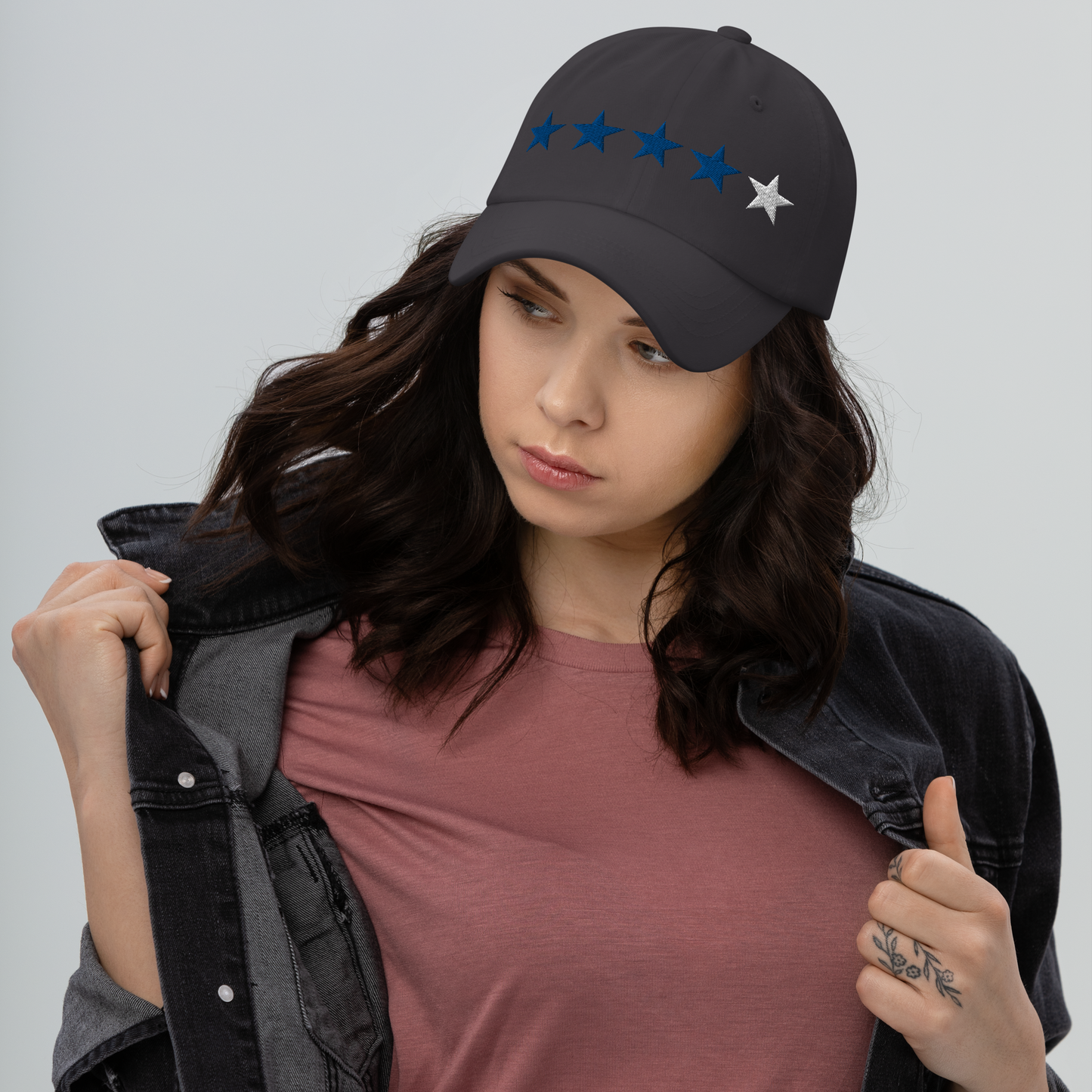 Blue & White Stars - Embroidered Dad Hat