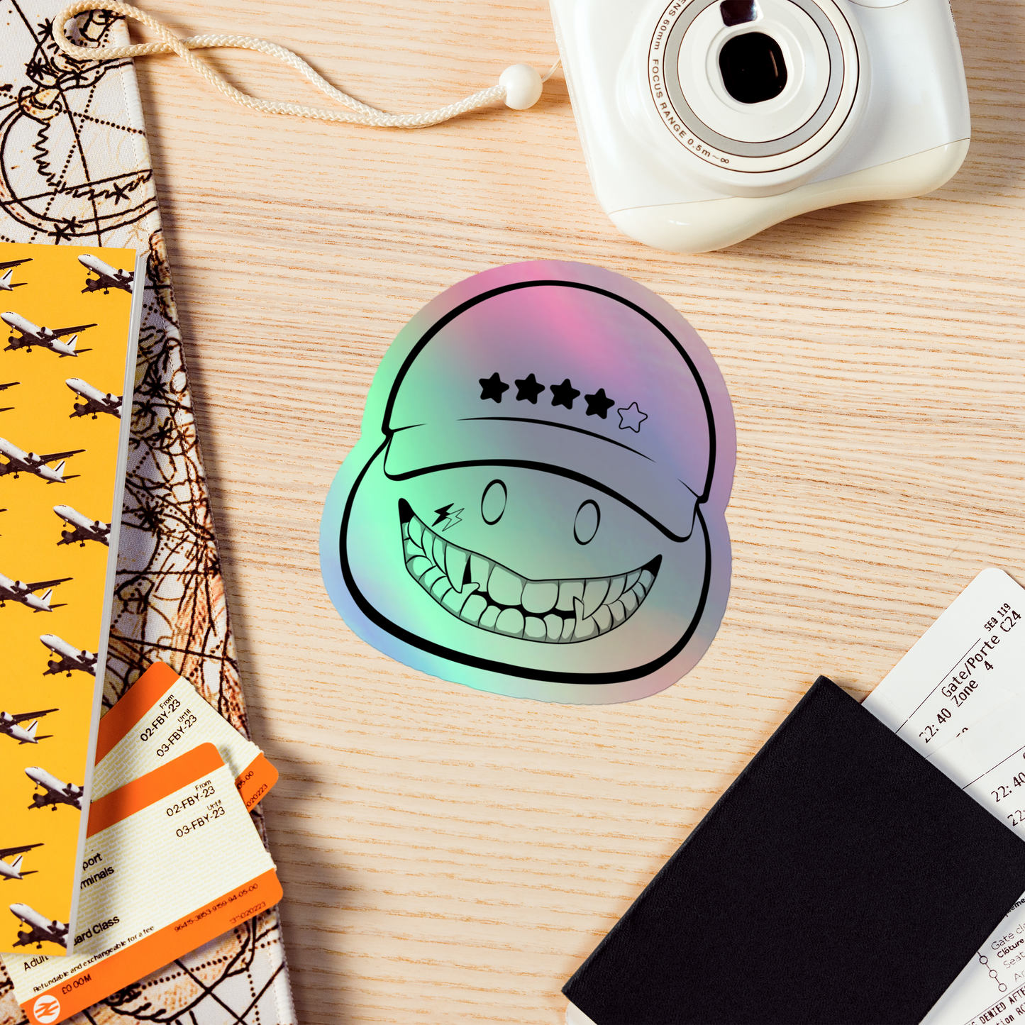 Pudding Troll Face - Holographic Sticker