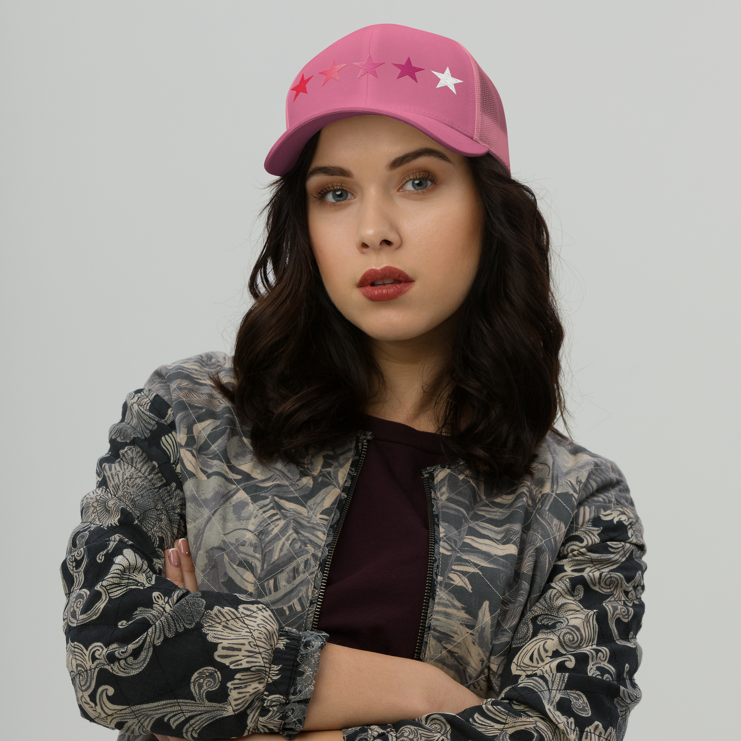 Pink Embroidered Gradient - Trucker Cap