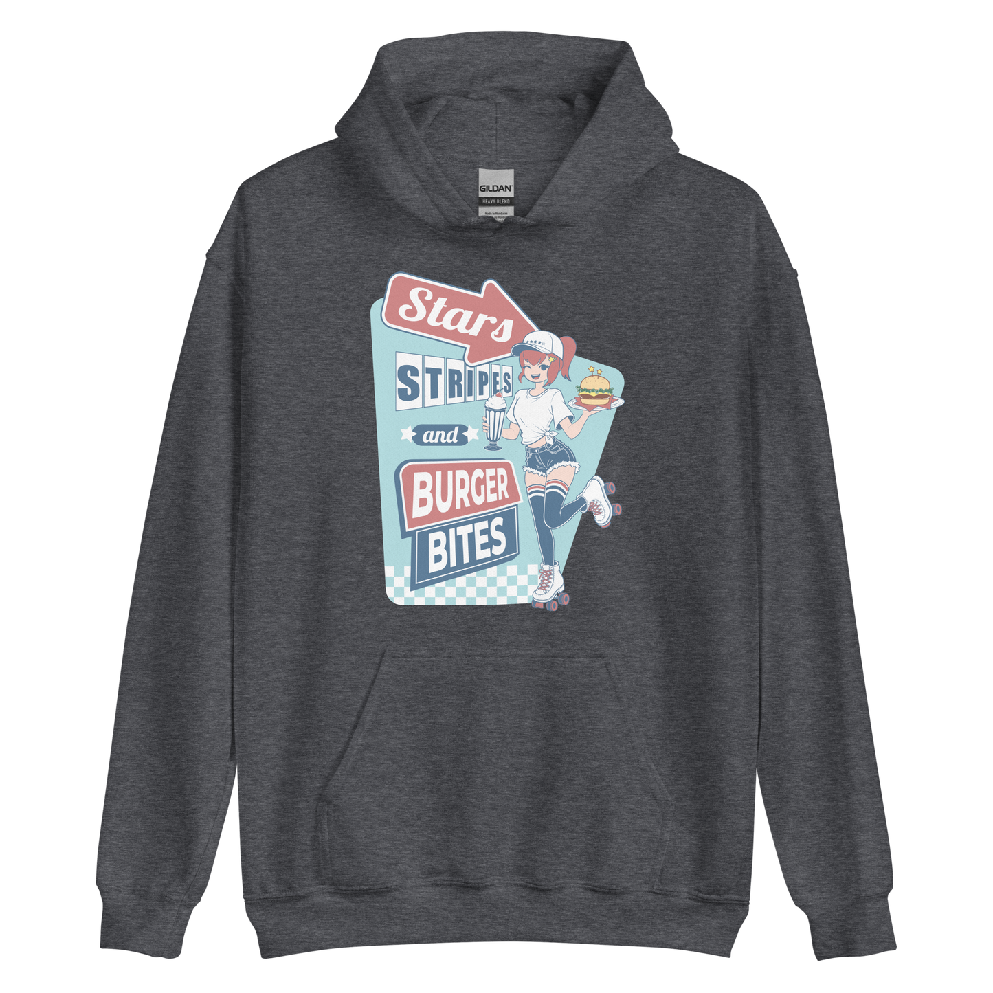 Stars, Stripes and Burger Bites - Unisex Hoodie