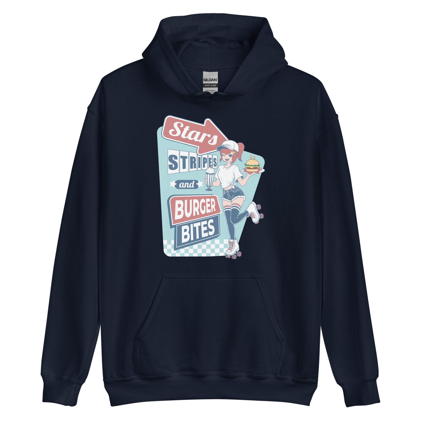 Stars, Stripes and Burger Bites - Unisex Hoodie