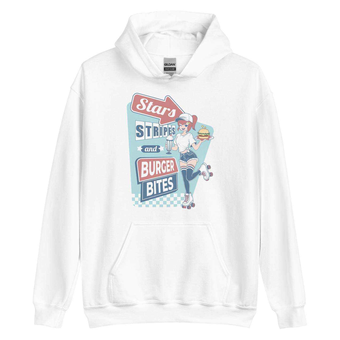Stars, Stripes and Burger Bites - Unisex Hoodie