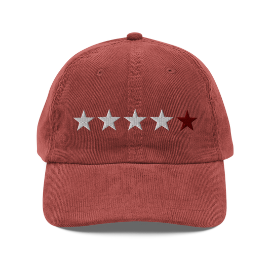 Red & White - Vintage Corduroy Hat